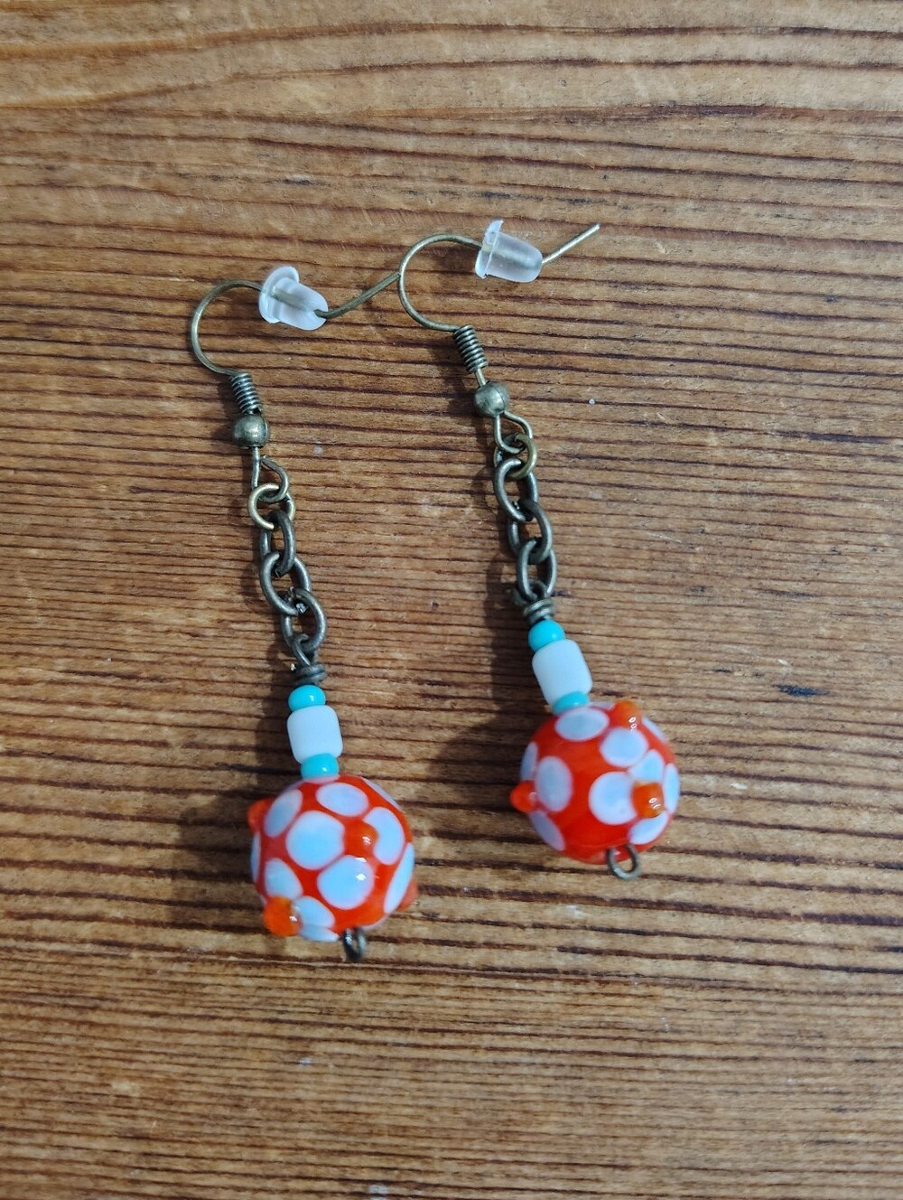 Handmade Floral Bead Dangle Earrings,  Handmade Ladies Earrings